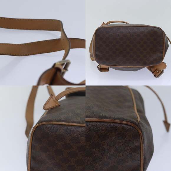 CELINE Macadam Canvas Shoulder Bag Pvc Leather Brown - Picture 10 of 12